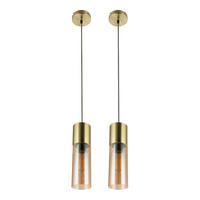 HÄNGELEUCHTE Messing Orange 2er Set - Orange, Glas (10.5/10.5/152.5cm)