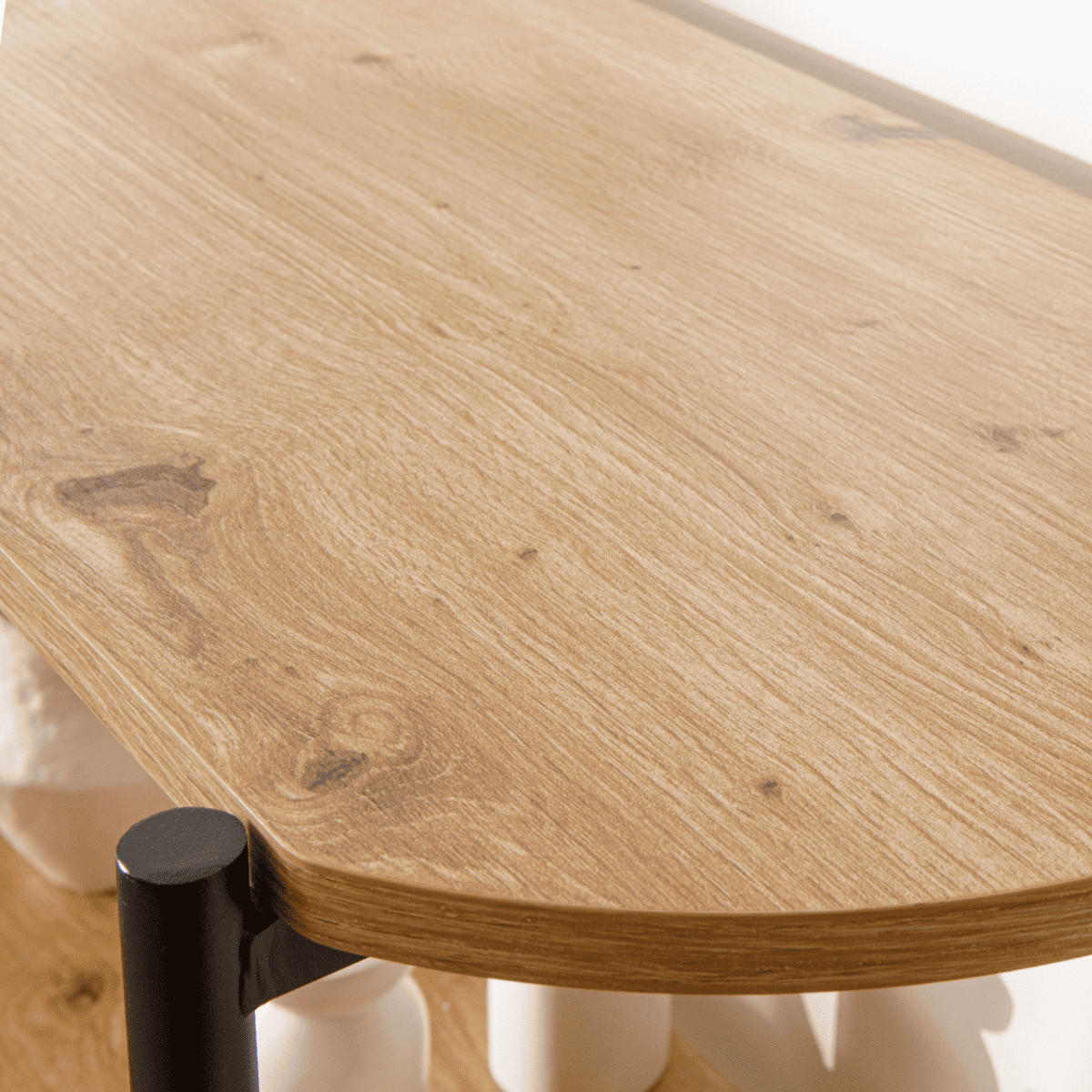 REGAL mit 4 Ebenen in Holzoptik und schwarzen Metallseiten - Eschefarben, Holzwerkstoff (34/133.5/39.5cm) - Calicosy