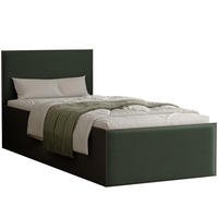POLSTERBETT SASHI 90/200 cm Bettkasten, ohne Matratze, Schwarz / Grün - Grün, Holz/Holzwerkstoff (90/200cm) - Idohome