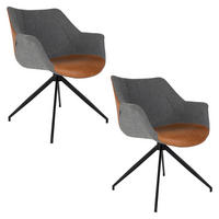 ESSZIMMERSTUHL Doulton Braun - 2 er Set - Braun, Textil (67/80/61cm) - Zuiver