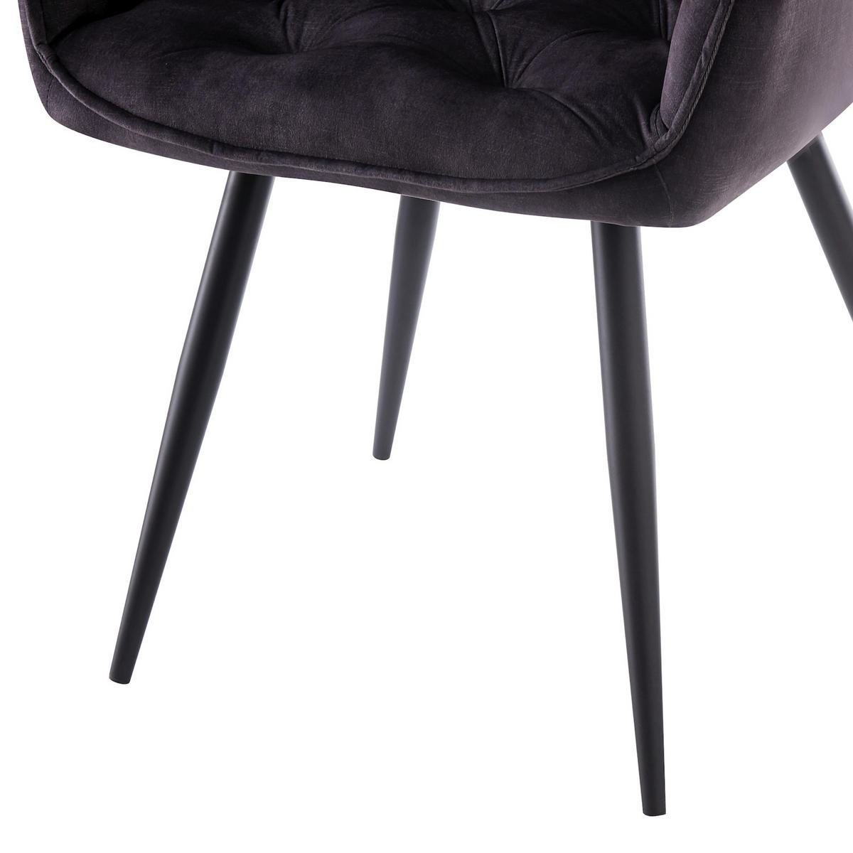 ARMLEHNSTUHL DIETER Anthrazit 2 Stück - Anthrazit, Textil/Metall (61/83/56cm) - B&D Home