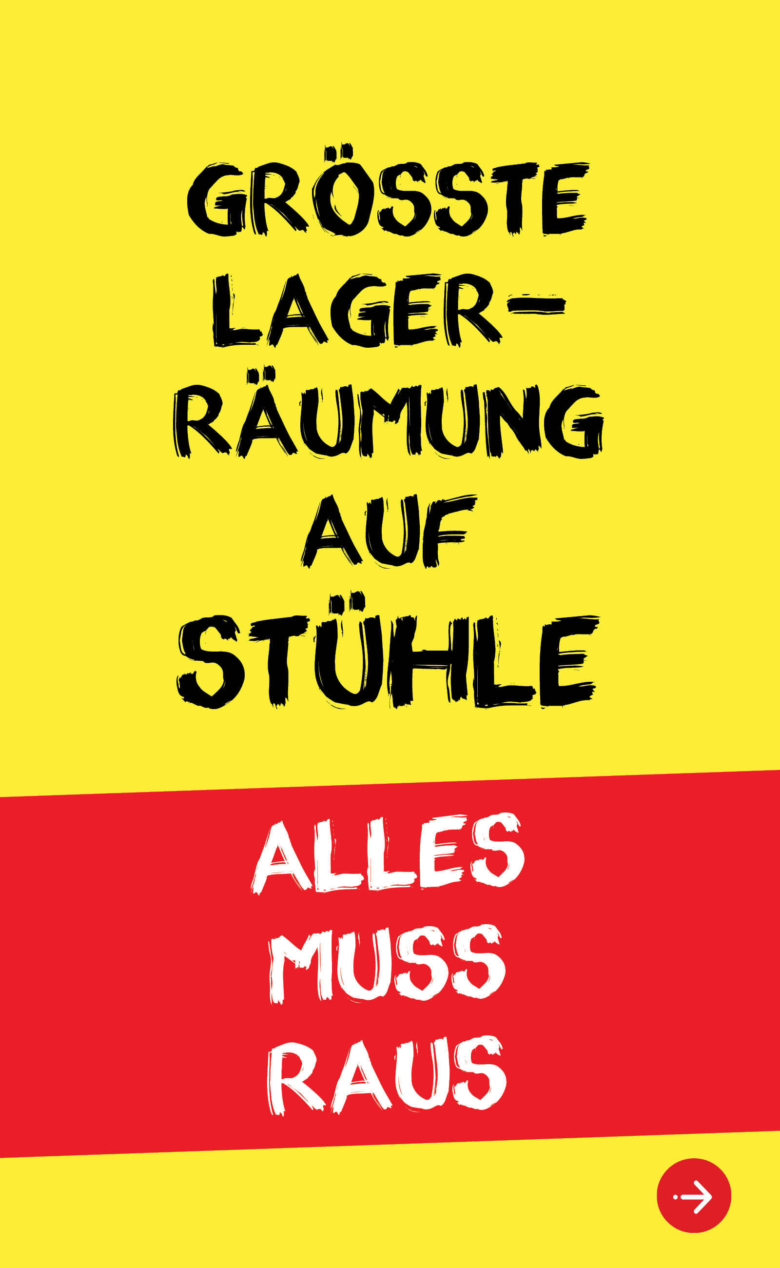 Größte Lagerräumung auf Stühle - Alles muss raus