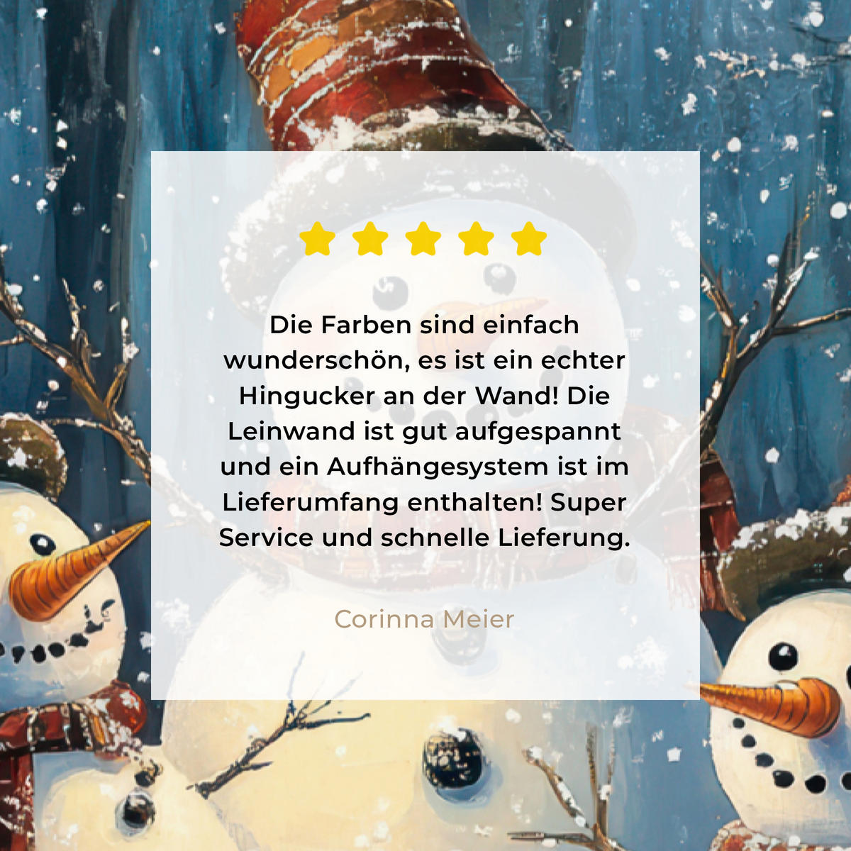 LEINWANDBILD Schneemann - Schnee - Winter - Wald 60x90 cm - Hellblau, Textil (60/90cm) - MuchoWow