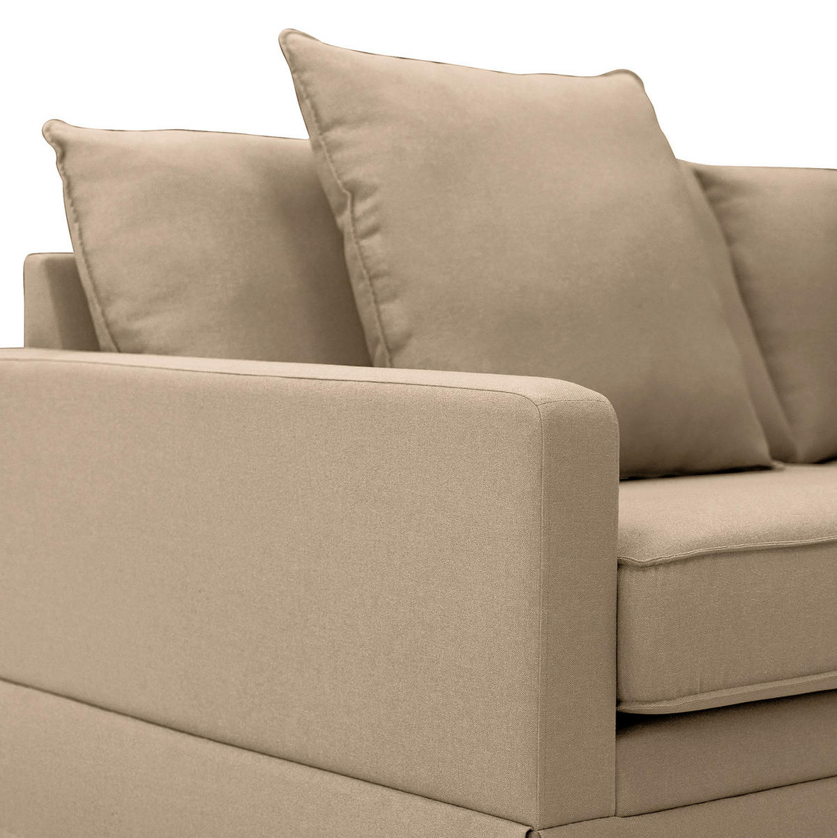 BIGSOFA mit Husse - Webstoff - Hellbraun/Schwarz, Kunststoff/Textil (230/89/110cm) - home24