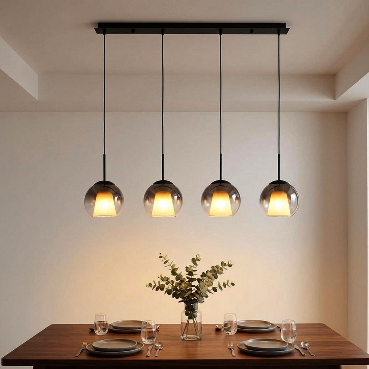HÄNGELEUCHTE Rauchoptik Grau klar - Grau, Glas (100/18/120cm) - Globo Lighting