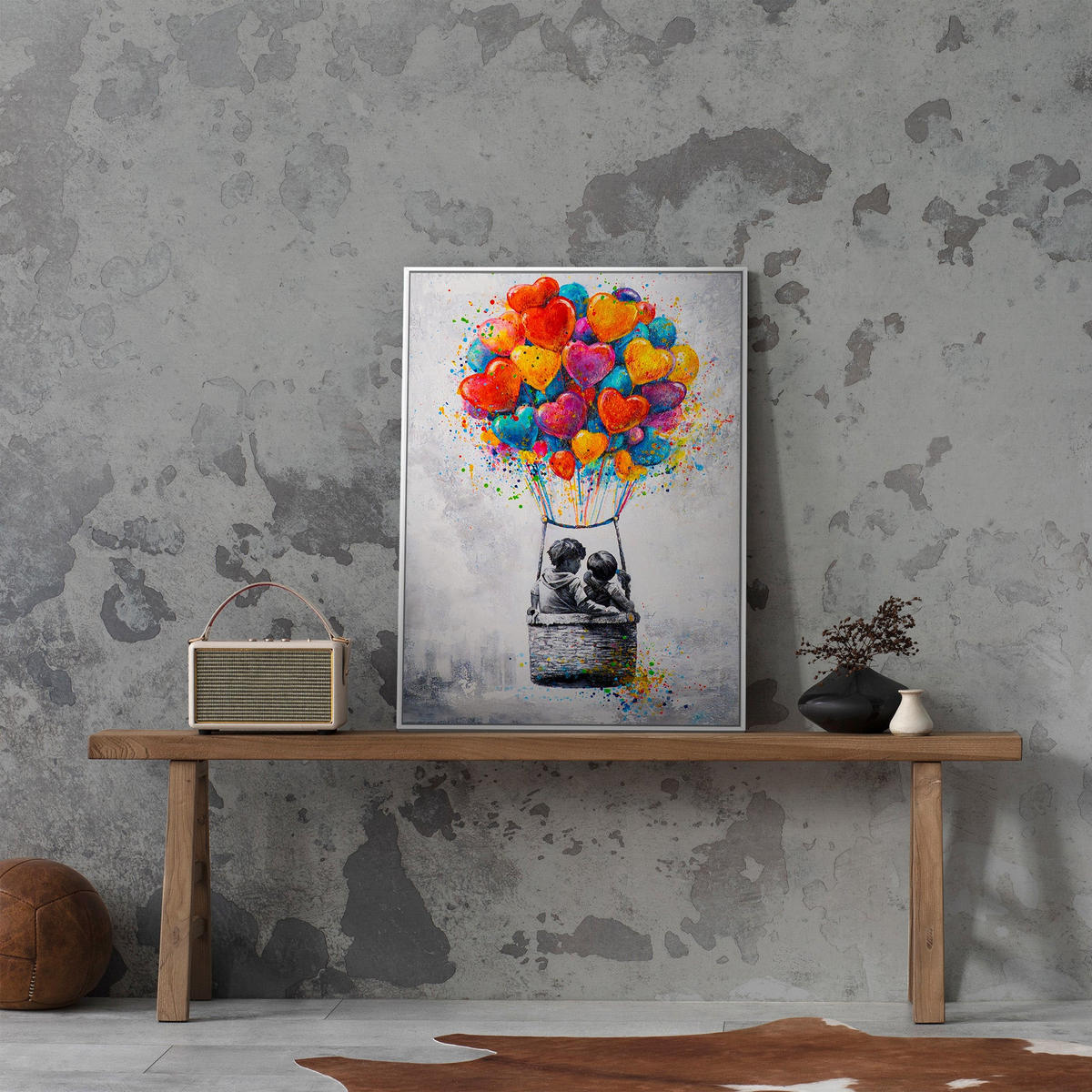 GEMÄLDE Flugreise Schattenfugenrahmen Weiß 70x50 cm - Weiß, Holz (70/50cm) - YS-art gallery