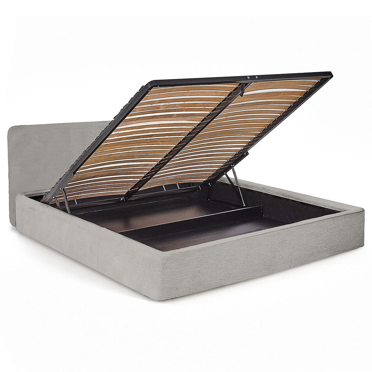 POLSTERBETT - Hellgrau, Holz/Textil (160/200cm) - home24