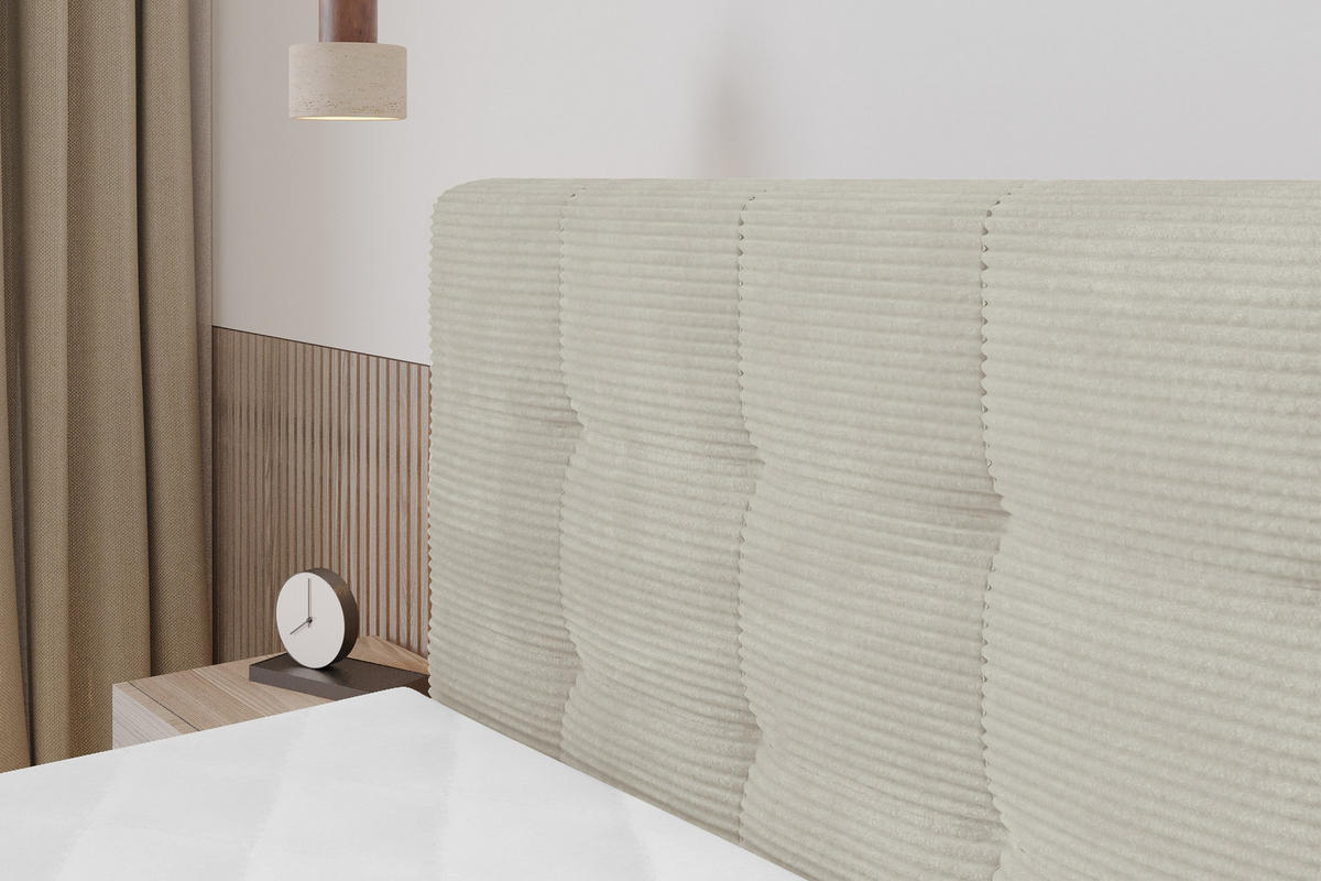BOXSPRINGOVÁ POSTEL s matrací H3/H4 - IGAN-Z KING - 120x200 cm Krémová - krémová, kompozitní dřevo (123/200cm) - ALTDECOR