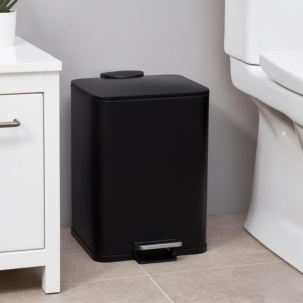 MÜLLEIMER aus Metall Delta 20 l 33/31/44,5 cm - Schwarz, Metall (31/44.5/33cm) - Bathroom solutions