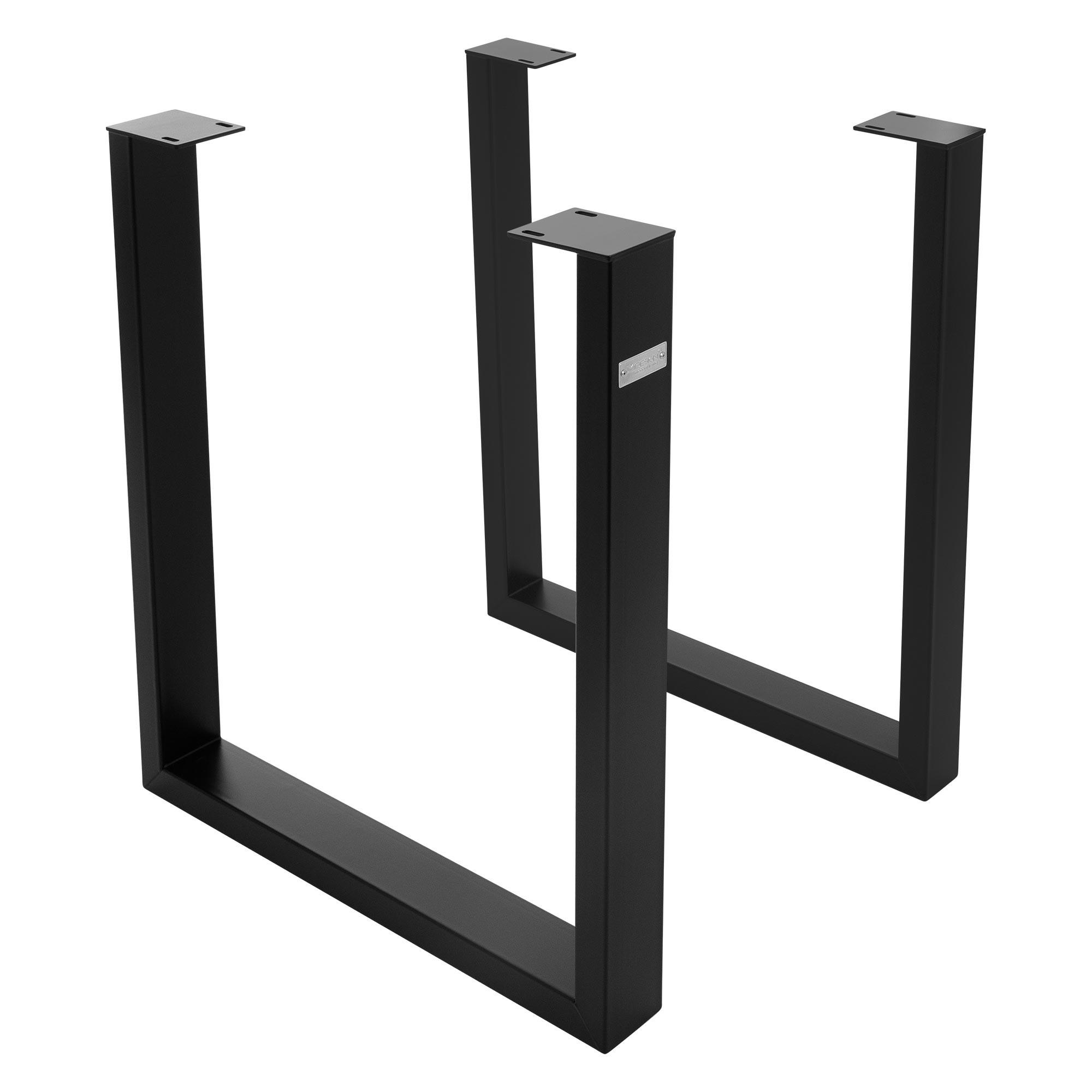 TISCHBEINE 2er Set U-Form 70x74 cm Schwarz - Schwarz, Metall (8/74/70cm) - ML-DESIGN