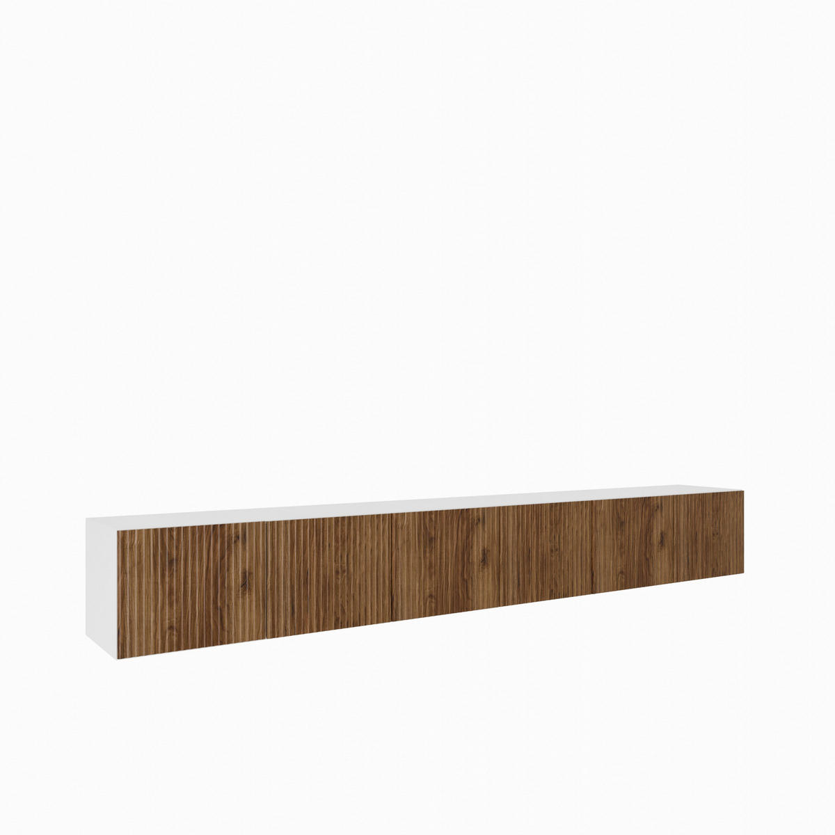 LOWBOARD VAREN 300/41/40 cm, Hängender TV-Schrank Weiß / Eichefarben - Eichefarben/Braun, Holzwerkstoff (300/41/40cm) - MASSENO