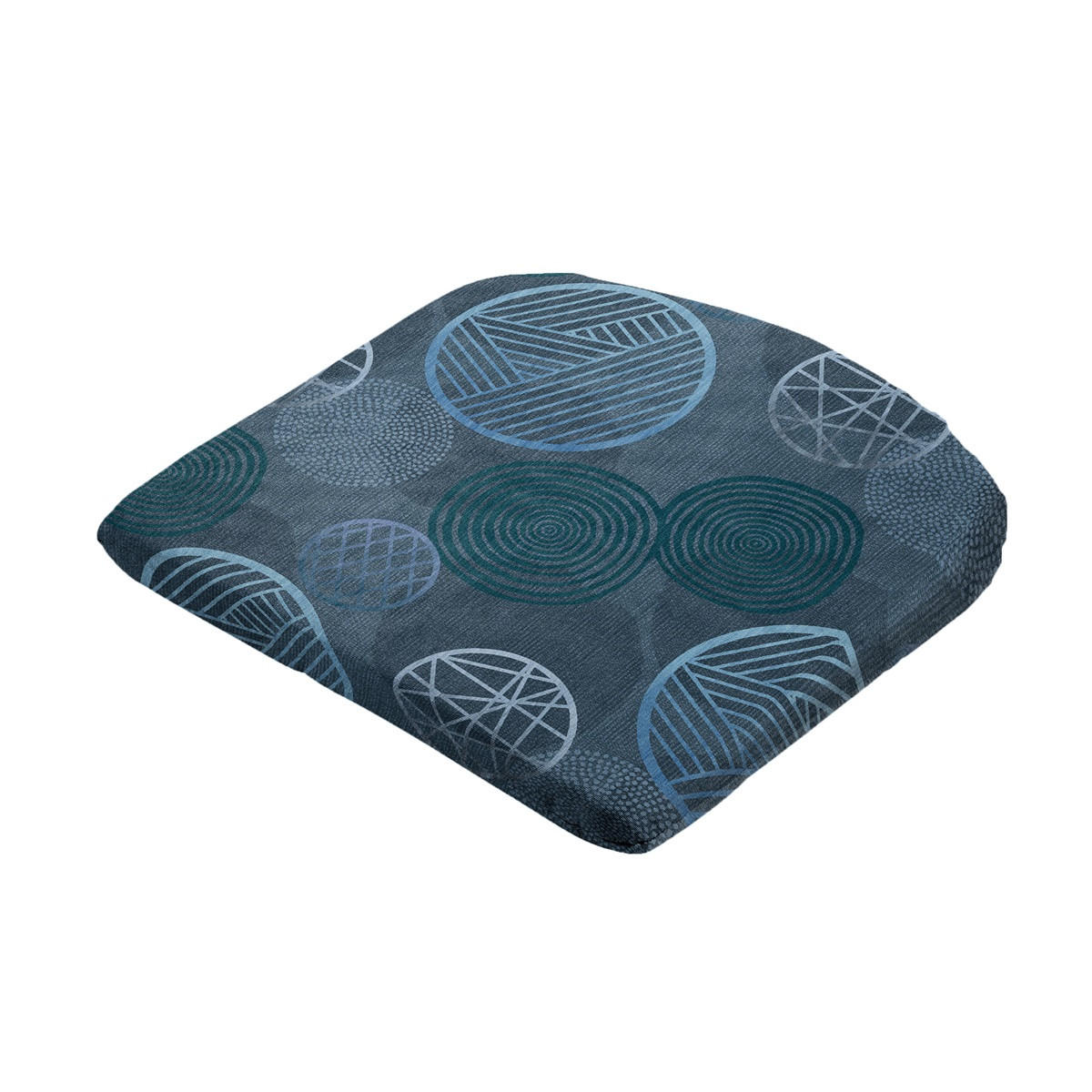 SITZKISSEN Kreis 46/48 cm 4er-Set - Blau, Textil (48/4/46cm) - Madison