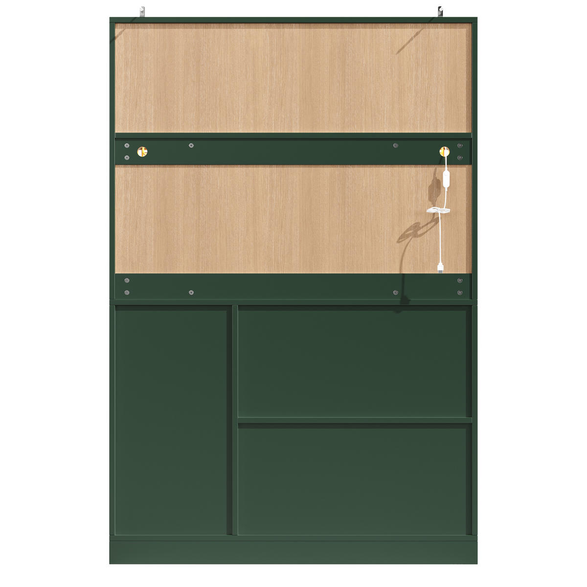 BUFFET DE-38430 120/40/188 cm mit LED-Beleuchtung und 4 Türen Grün - Grün, Holzwerkstoff (120/188/40cm) - ComfortXL