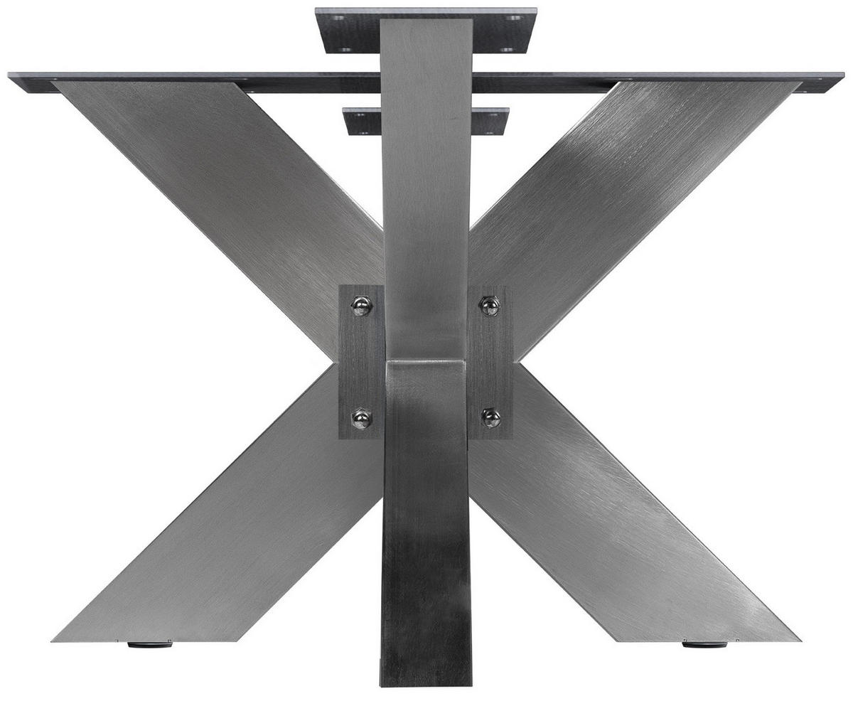 TISCHBEIN eckig 98/58/43 cm Edelstahl Edelstahl - Edelstahlfarben, Metall (98/43/58cm) - CLP