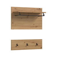 GARDEROBENPANEEL Nova Garderobe in Basalt grau Nb. und Artisan Nb. B/H/T: 80x73x27 cm - Eiche Artisan, Holzwerkstoff (80/73/27cm) - Homes & Jones