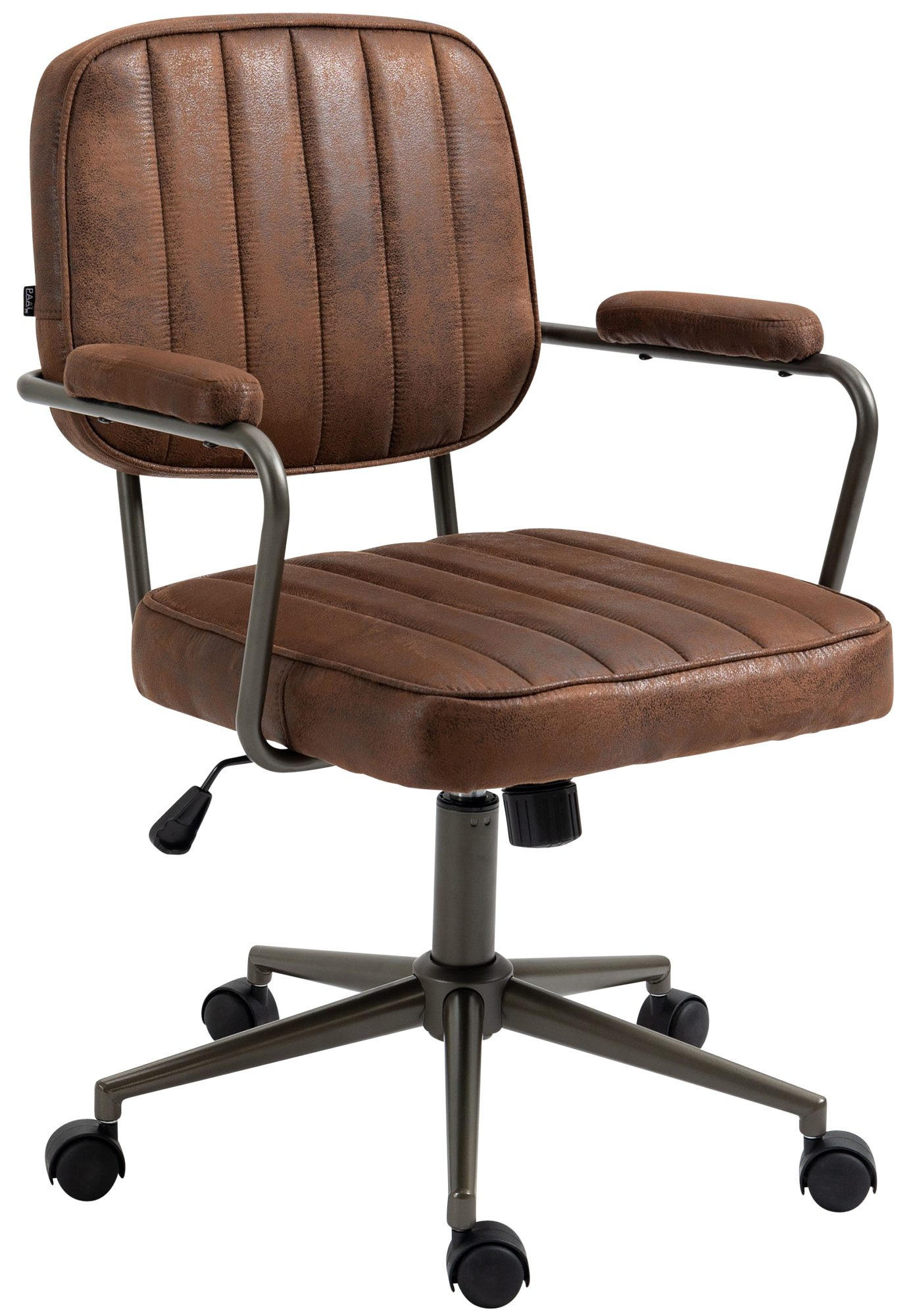 DREHSTUHL Lederlook cognac - Cognac/Schwarz, Textil/Metall (61/88/63cm) - CLP