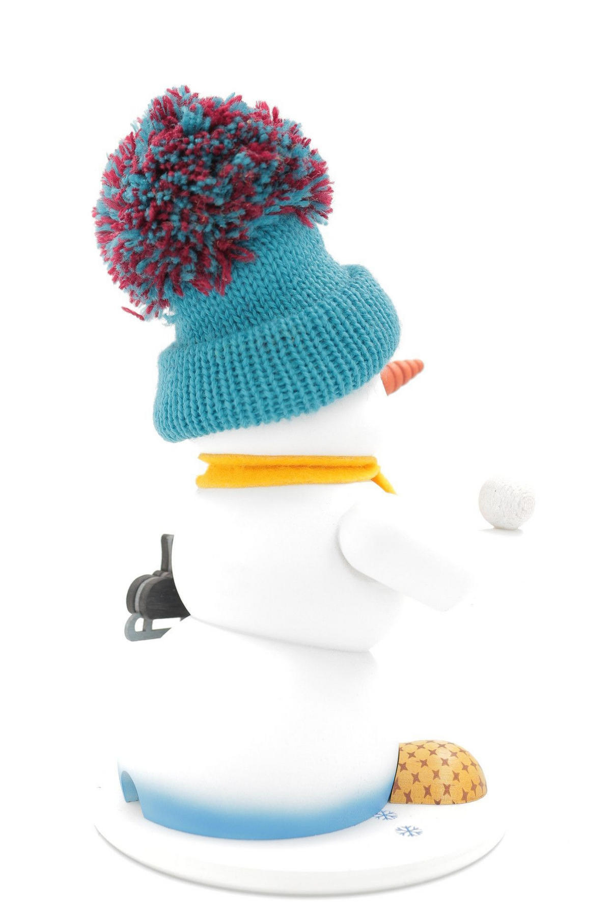 RAUCHFIGUR Schneemann Weiß Schlittschuh 19 cm - Multicolor, Holz (15/19/0.1cm)