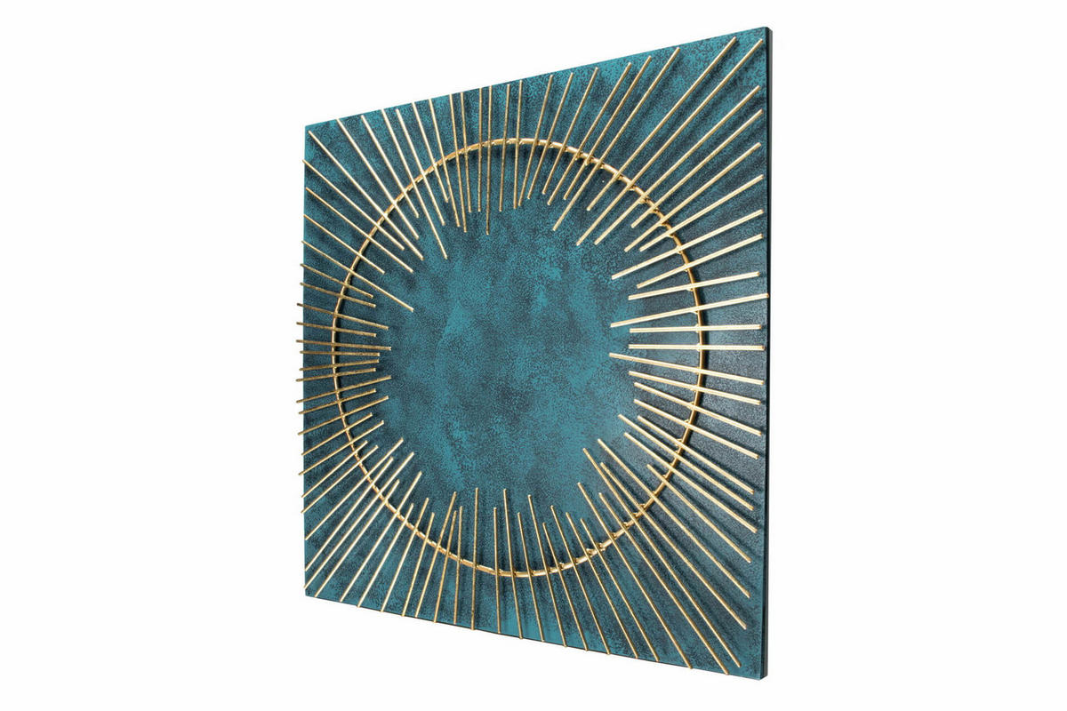 WANDDEKO Blau 60/60 cm - Blau, Metall (3/60/3cm) - KUNSTLOFT