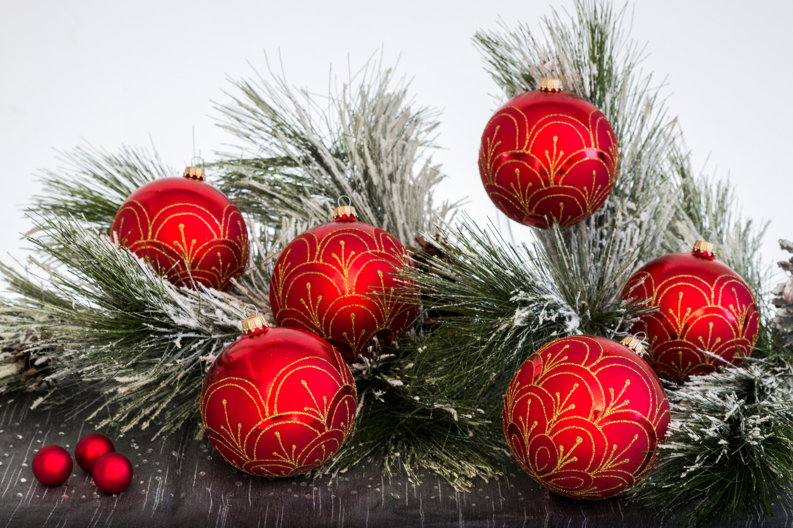 CHRISTBAUMKUGELN Sprossenland Rot 10cm (Glas / 4 Stk.) - Rot, Glas (10/10/10cm) - Krebs Glas Lauscha