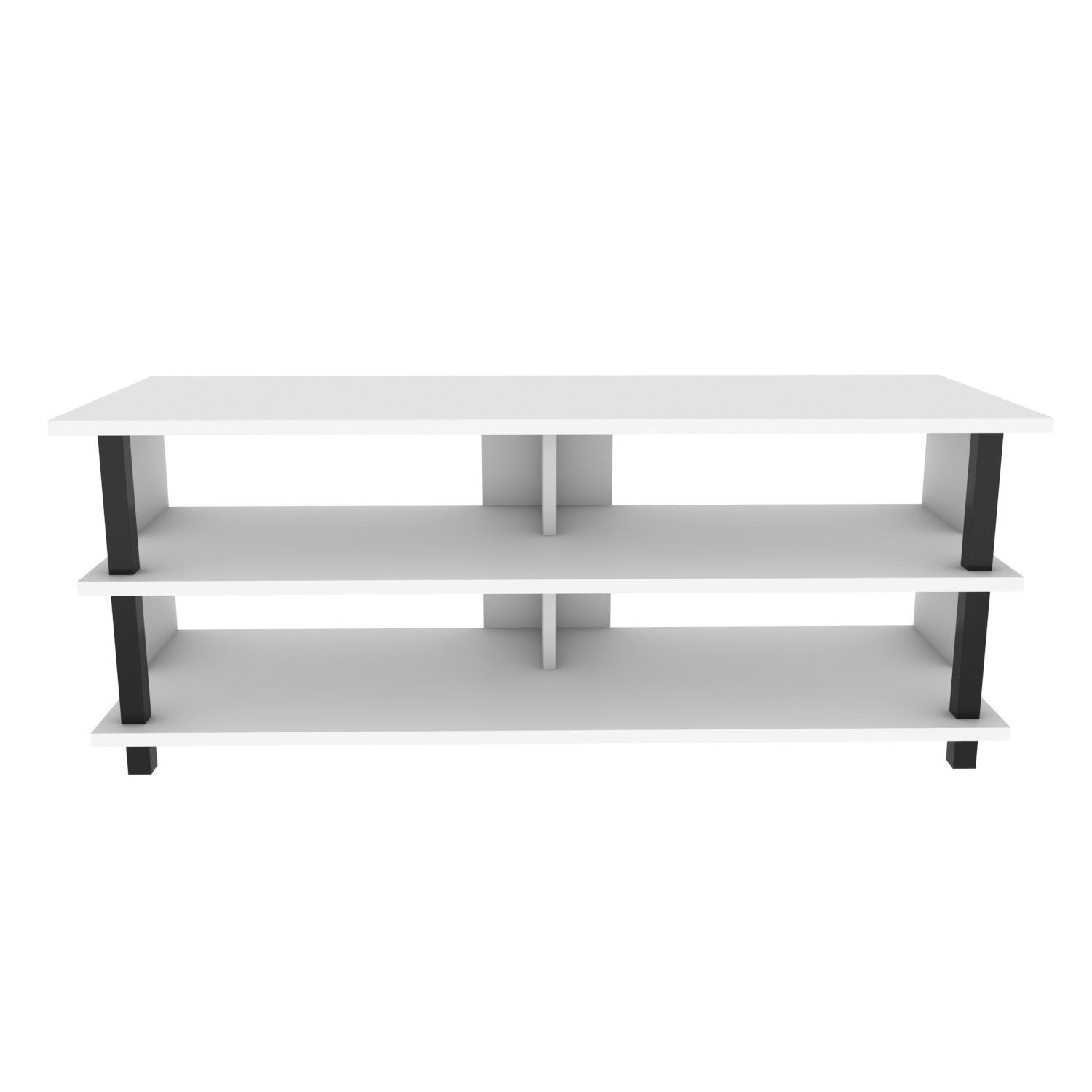 TV Board Pueblo Schwarz-Weiß - Schwarz/Weiß, Holzwerkstoff (120/47/45cm) - Decorotika