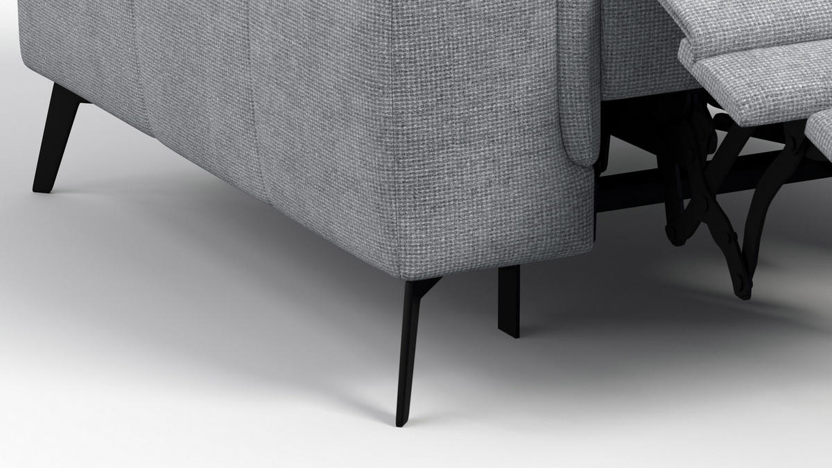 SESSEL FIERO mit Relaxfunktion, silberfarben - Silberfarben/Schwarz, Holzwerkstoff/Textil (114/82/103cm) - Courtois Laville