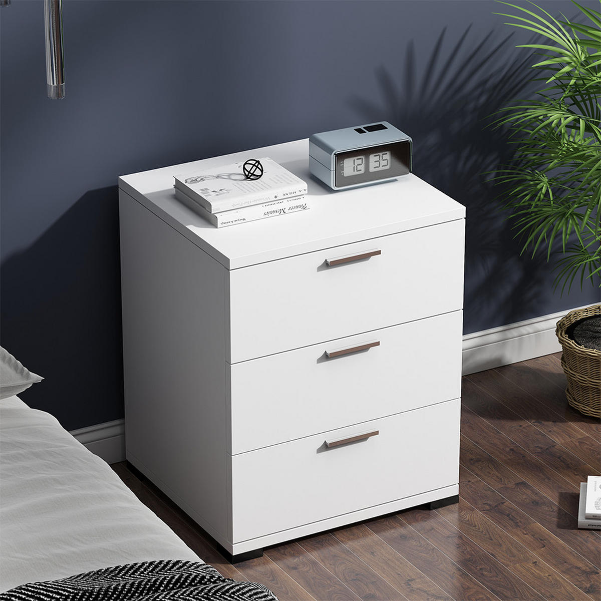 NACHTTISCH Marseille Weiß 46.2 x 60 cm - Weiß, Holzwerkstoff (46.2/60/42cm) - Vicco