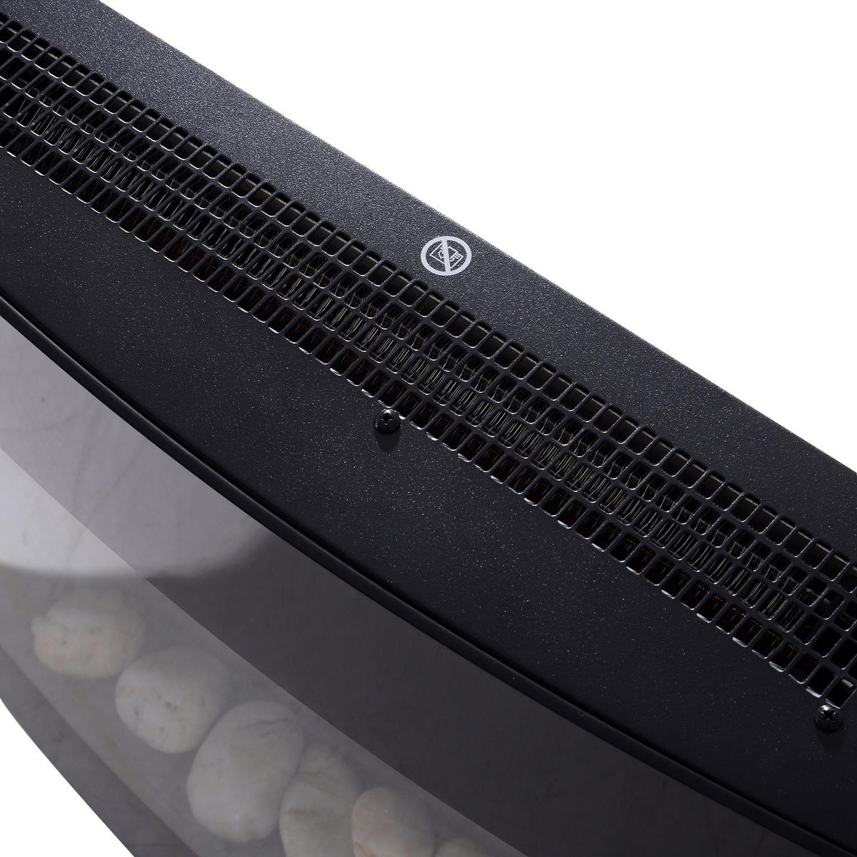 ELEKTRICKÝ KRB, 2 nastavitelné výkonové stupně, 900/1800 W LED, nerezová ocel, černý - černá, kov (11.4/52/65cm) - HOMCOM