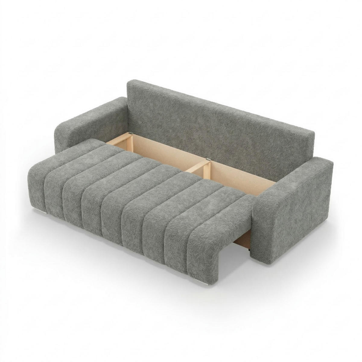 SOFA 3-SITZER MIT SCHLAFFUNKTION ABRIELLE Dunkelgrau - Dunkelgrau, Textil (97/87/227cm) - Mebligo