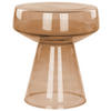 BEISTELLTISCH Rauchglas goldbraun rund 37 cm Laguna - Braun, Glas (37/37/43cm) - Beliani