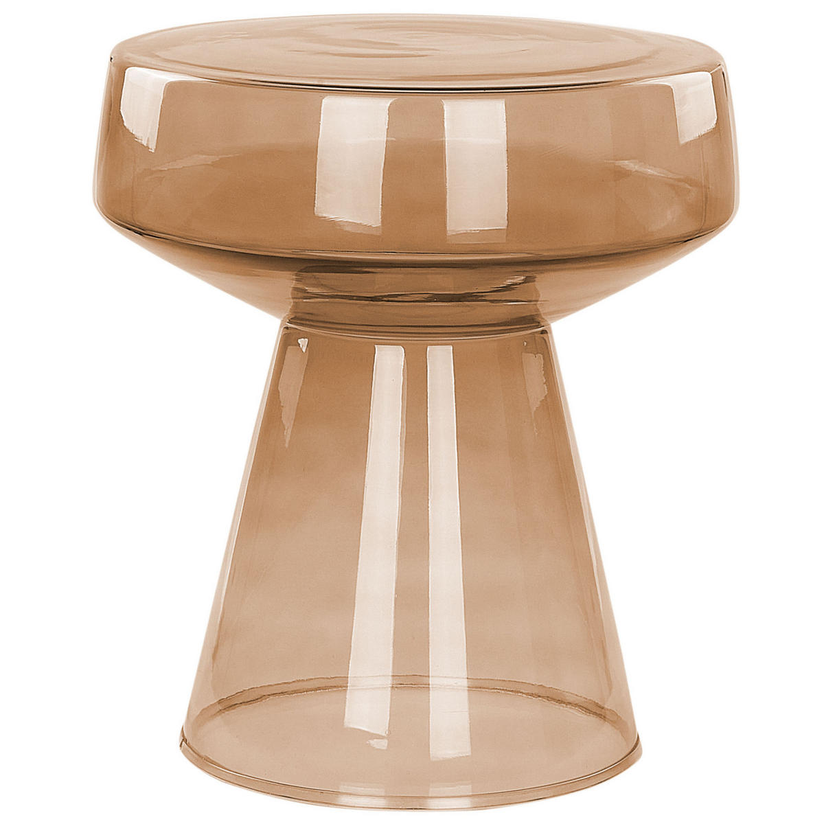 BEISTELLTISCH 2er-Set Rauchglas goldbraun rund Laguna/Caldera - Braun, Glas (37/37/43cm) - Beliani