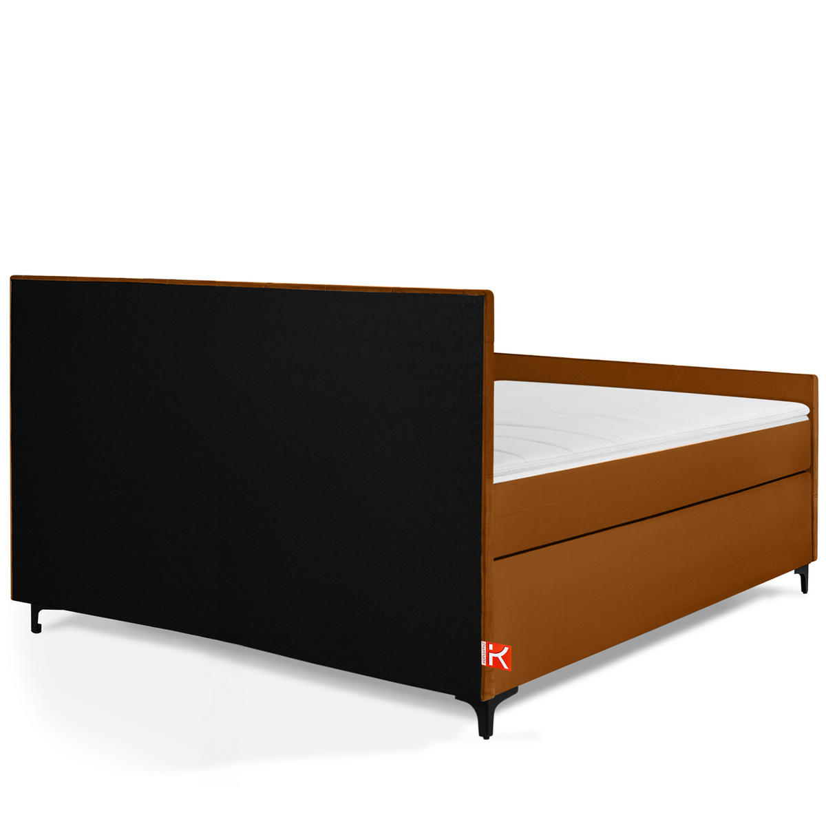 POLSTERBETT ARDEA, Rot - Rotbraun/Schwarz, Holz/Holzwerkstoff (160/200cm) - KONSIMO®