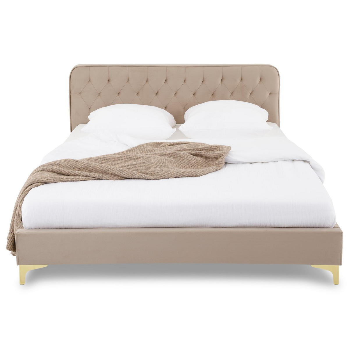 POLSTERBETT GLAMOUR 140x200 cm beige - Beige, Textil (140/200cm) - CARO-Möbel