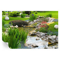 FOTOTAPETE 104x70 cm - Idyllischer Garten - Grün, Textil (104/70cm) - Wallfluent