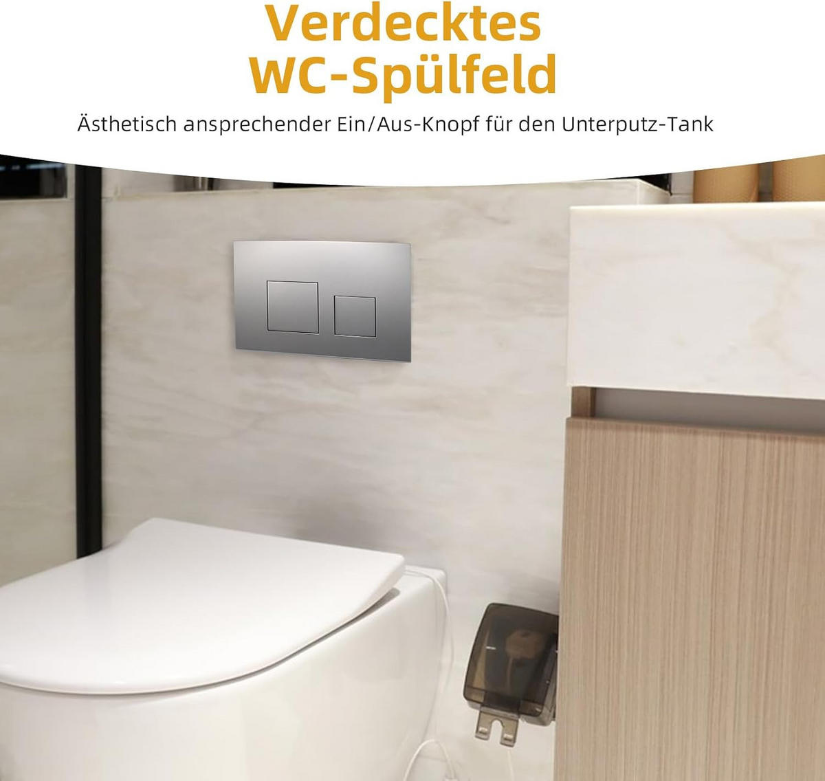 WC-SPÜLTASTE – Kompatibel mit Geberit Sigma 01, 20, 30 und UP300/320 Spülkästen – Silber - Silberfarben, Metall (30.8/5.5/15.5cm)