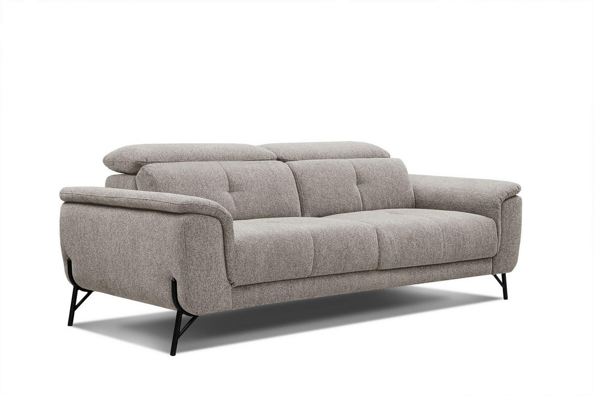 SOFA AVENA 3-Sitzer, taupe - Taupe, Holzwerkstoff/Textil (204/80/108cm) - Courtois Laville
