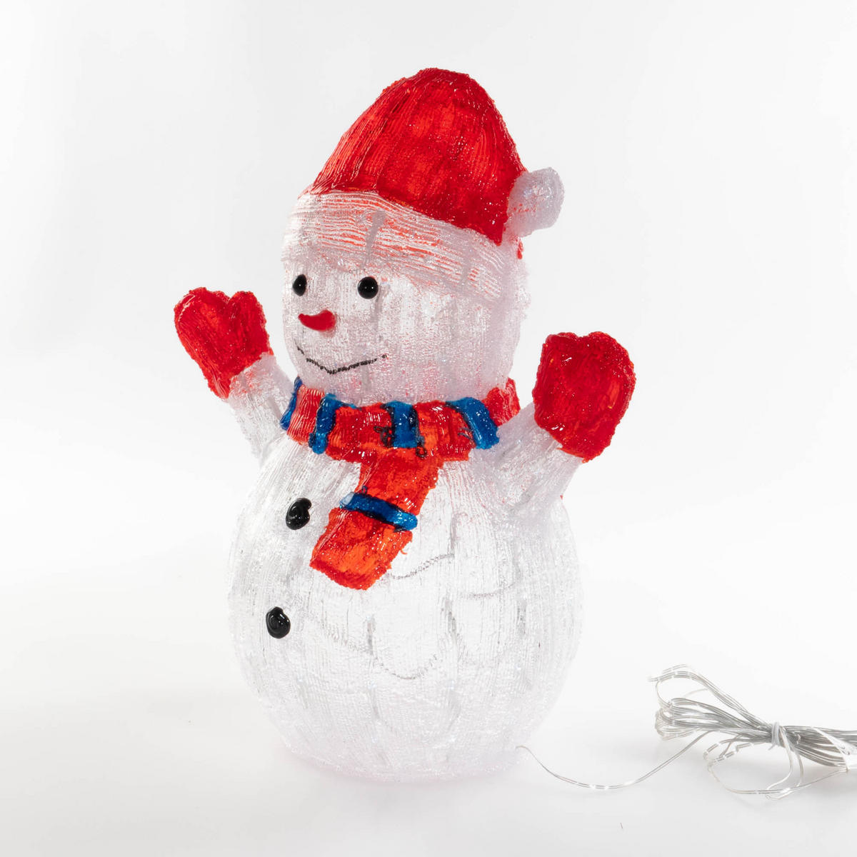 WEIHNACHTSDEKORATION LED-Schneemann 39/25,2/48 cm - Weiß, Kunststoff (25.2/48/39cm) - Fééric Lights and Christmas