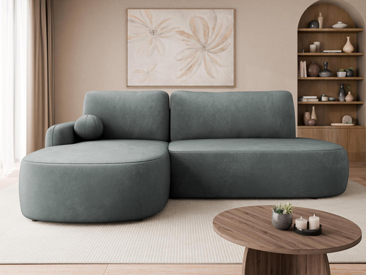 ECKSOFA Loridu O, Seite: Links - Schwarz/Graphitfarben, Holz/Kunststoff (274/174cm) - MIRJAN24