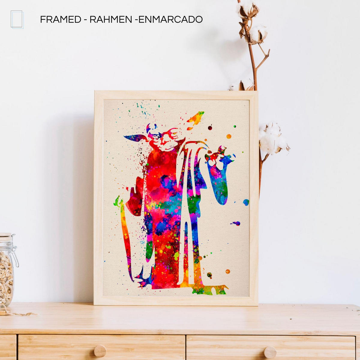 POSTER Set Mit 6 Star Wars Größe A3 & A4 Rahmen aus hellem Holz - Beige, Papier (29.7/1cm) - Nacnic