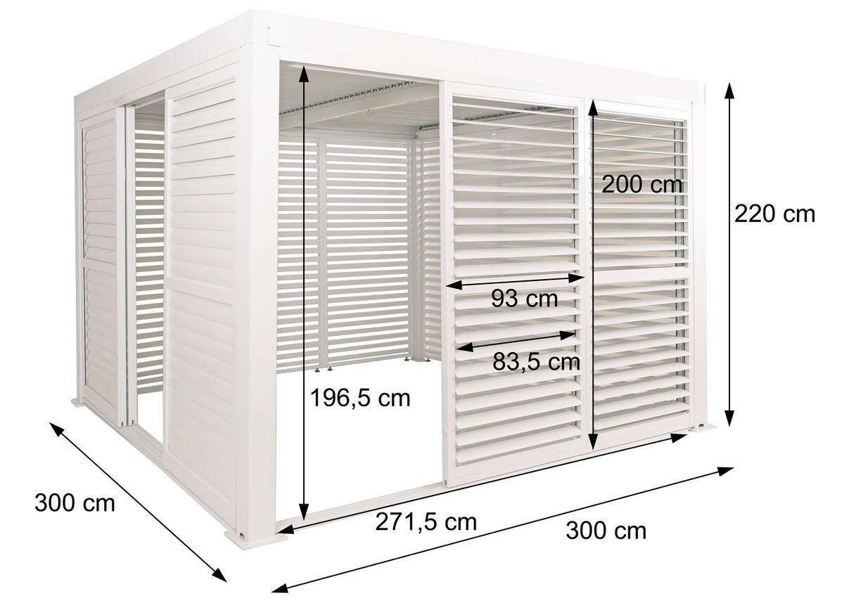 PERGOLA MIT SCHIEBETÜR Anthrazit - Anthrazit, Metall (300/220/300cm) - MCW