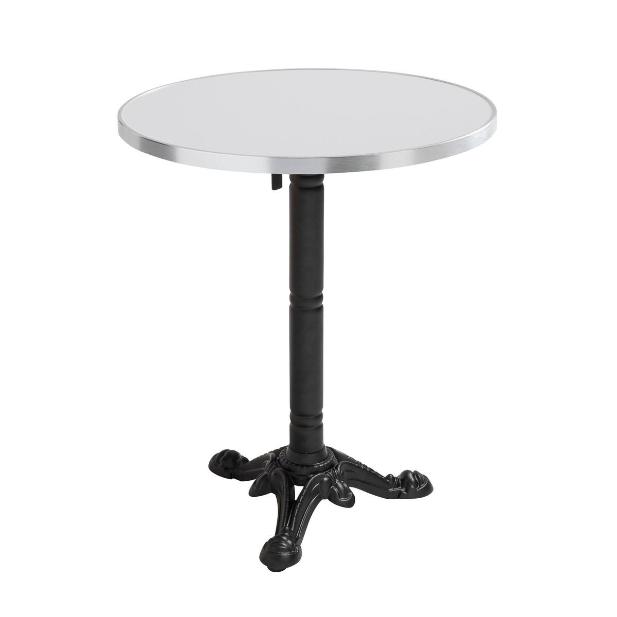 TISCHPLATTE runder 60 cm, Weiß - Weiß Hochglanz, Metall (60/2.5/60cm) - Oviala