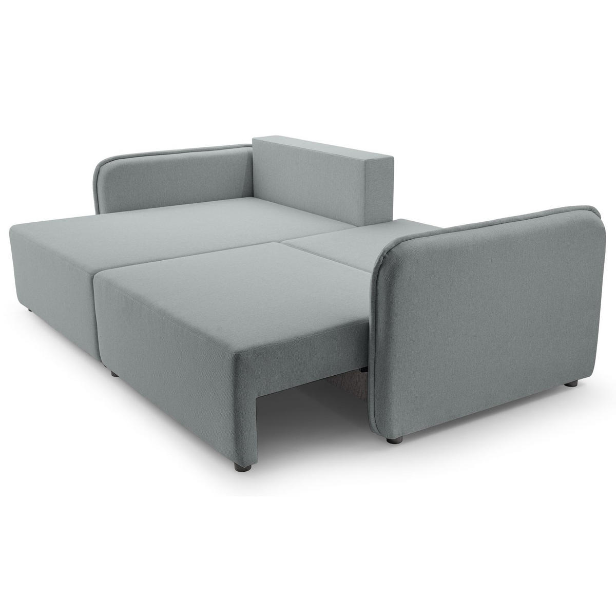 ECKSOFA Kassian, Hellgrau Strukturstoff, linksseitig - Hellgrau/Schwarz, Kunststoff/Textil (227/147cm) - Selsey