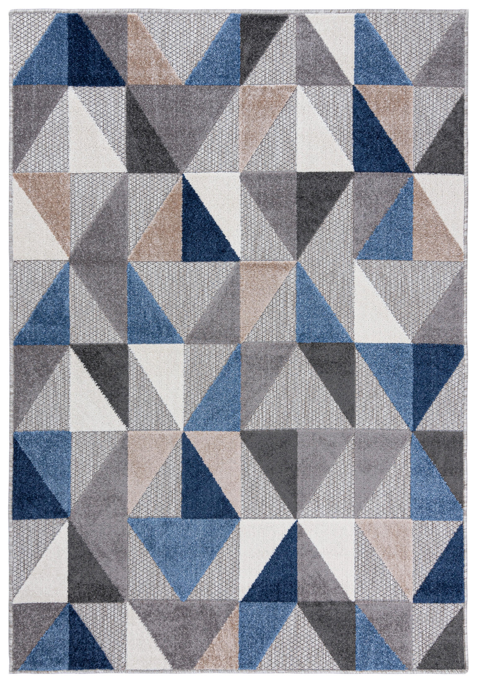 TEPPICH Outdoor Blue Grey Geometrisch Kurzflor Rechteckig- 160x230 cm - Taupe, Textil (160/230cm) - Mazovia