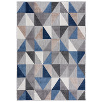 TEPPICH Outdoor Blue Grey Geometrisch Kurzflor Rechteckig- 160x230 cm - Taupe, Textil (160/230cm) - Mazovia