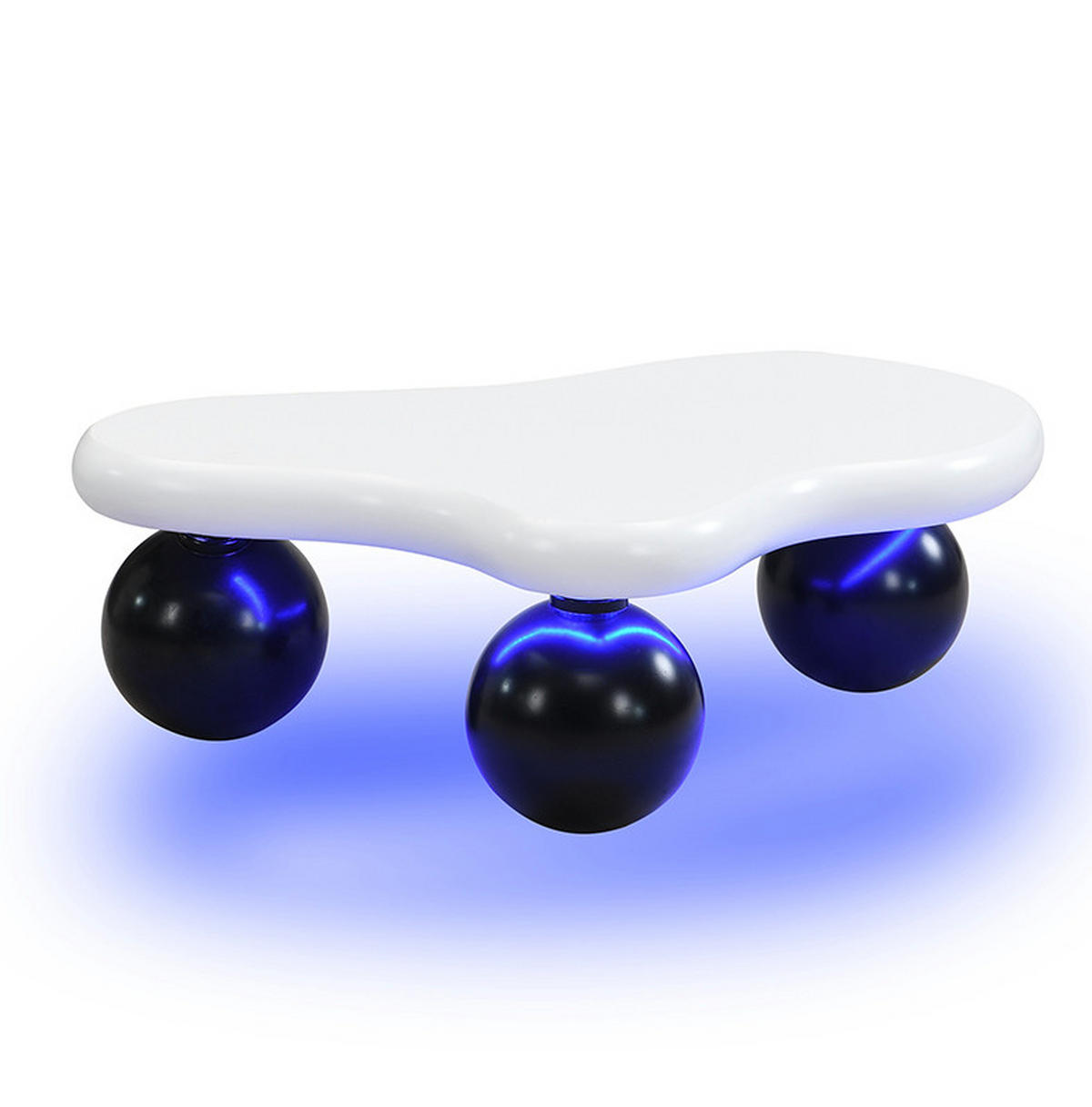 COUCHTISCH 95/62,5/32 cm aus MDF mit LED-Beleuchtung und wolkenförmigem Design, Schwarz/Weiß - Schwarz, Holzwerkstoff (95/62.5/32cm) - Redom