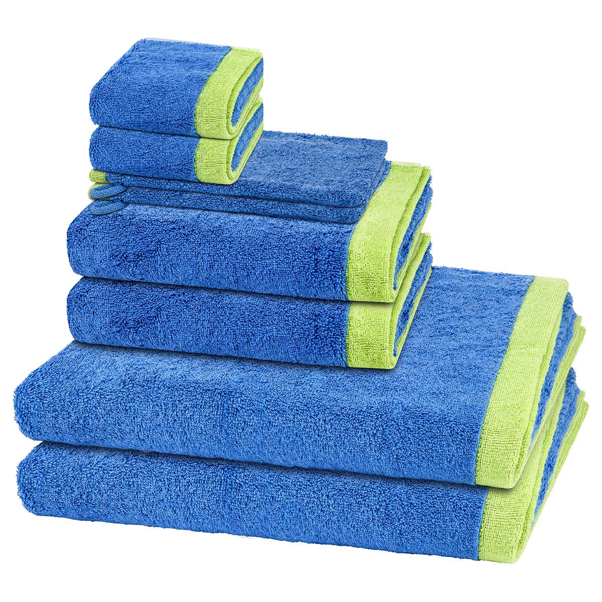 FROTTIERSET Lifestyle Splash 8-teilig - Blau, Textil (50/100cm) - Cawö