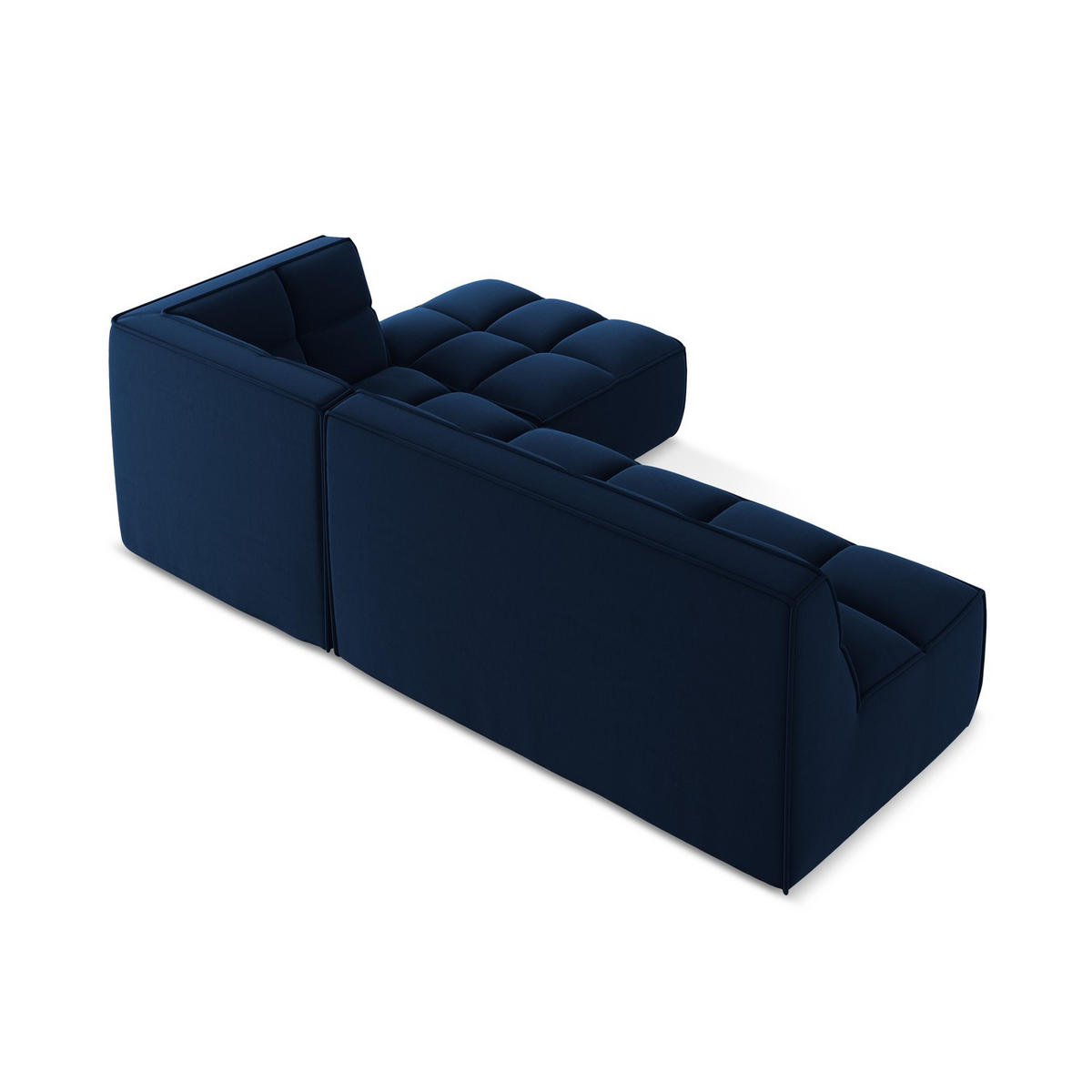 ECKSOFA Beidseitig Samt Stoff Blau - Blau/Schwarz, Kunststoff/Textil (258/178cm) - LaMiaSofa