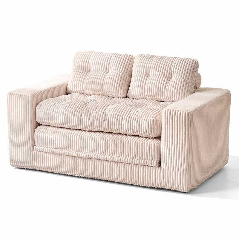 SCHLAFSOFA 140/85/54 cm Beige Cord - Beige, Textil (85/54/140cm) - Oxeza