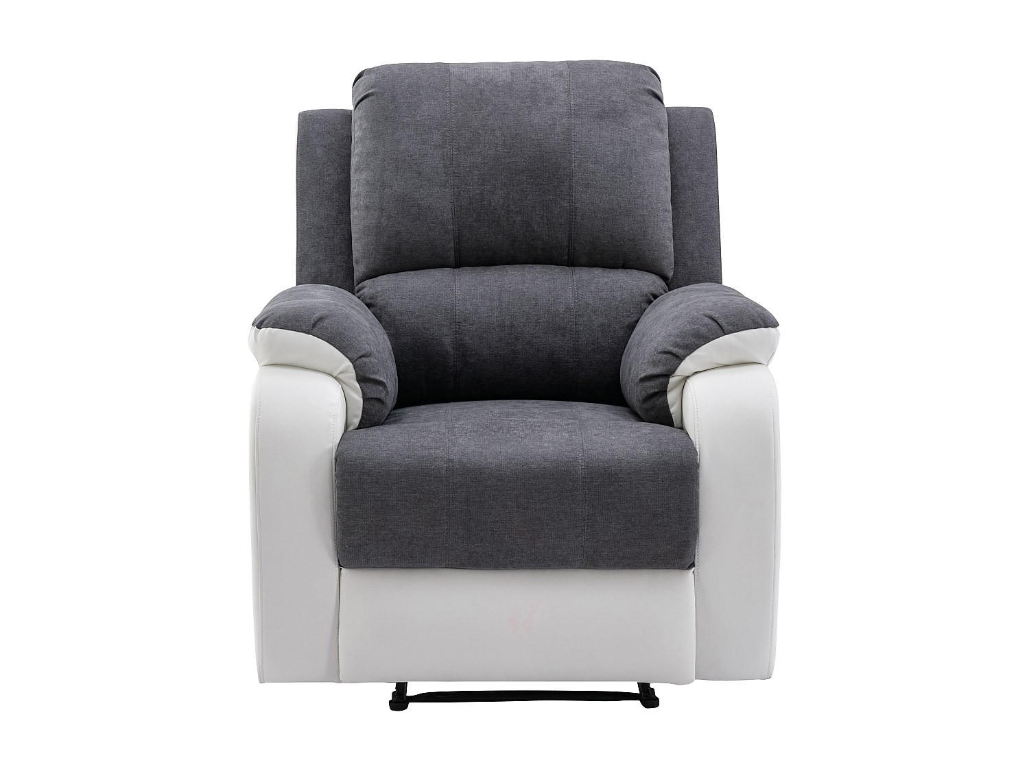 RELAXSESSEL - 1 Person - stoff - grau, weiß Brody - Weiß/Grau, Kunststoff/Textil (87/99/98cm) - Vente-Unique