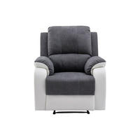 RELAXSESSEL - 1 Person - stoff - grau, weiß Brody - Weiß/Grau, Kunststoff/Textil (87/99/98cm) - Vente-Unique