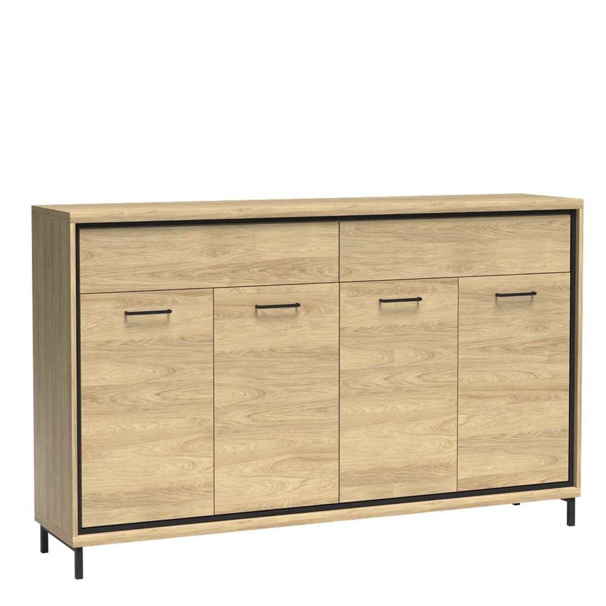 KOMMODE SYNDRA 177,2/101/41cm mit Schubladen 4 Türen Eichefarben - Eichefarben, Holzwerkstoff (177.2/101/41cm) - MASSENO